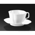 fine folding cappuccino cups with saucers set